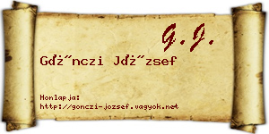 Gönczi József névjegykártya